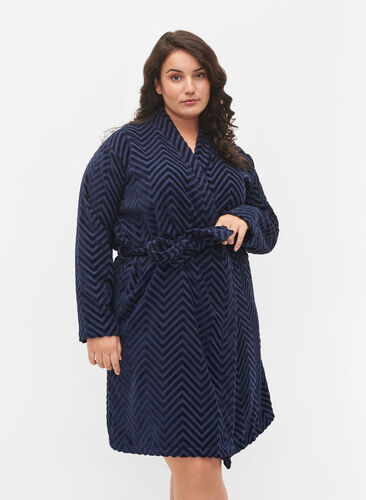 Morgenkåpe i bomull, Navy Blazer, Model image number 0