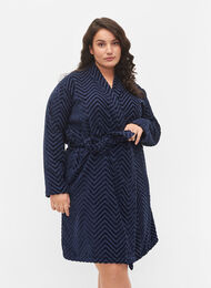 Morgenkåpe i bomull, Navy Blazer, Model