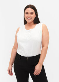 Ermeløs topp av bomull, Bright White, Model