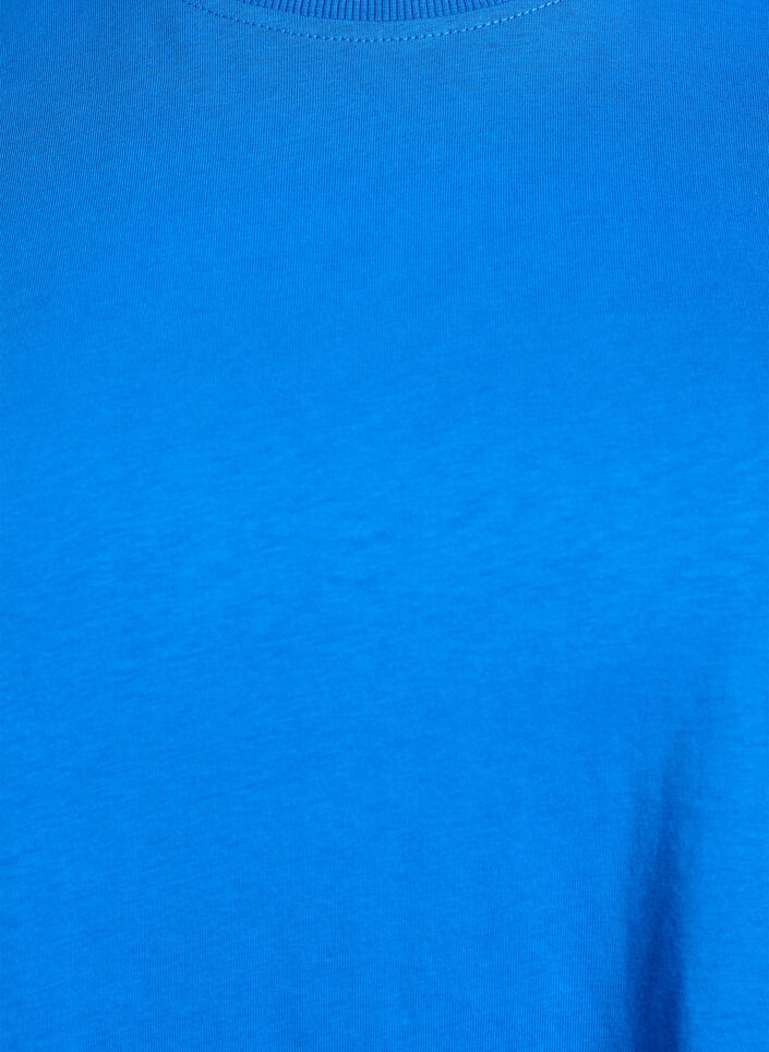 Basic T-skjorte i bomull med rund hals, Bl&aring;, Packshot image number 2