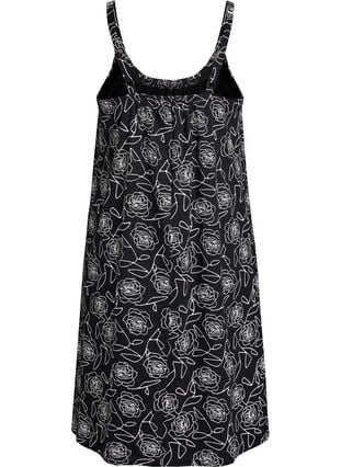 Zizzi Midi strap dress in organic cotton, Svart, Packshot image number 1