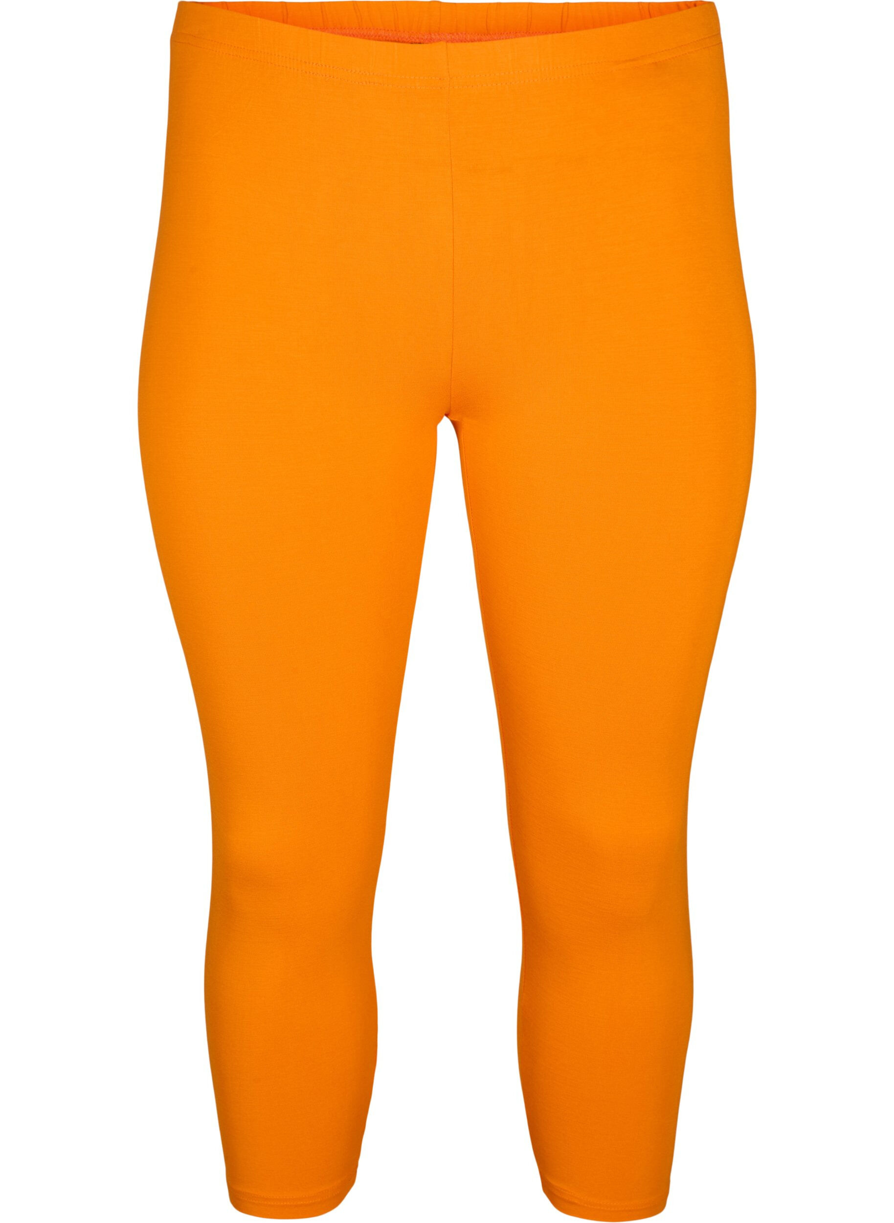 Zizzi Basic 3/4-length viskosetights, Orange, Packshot image number 0
