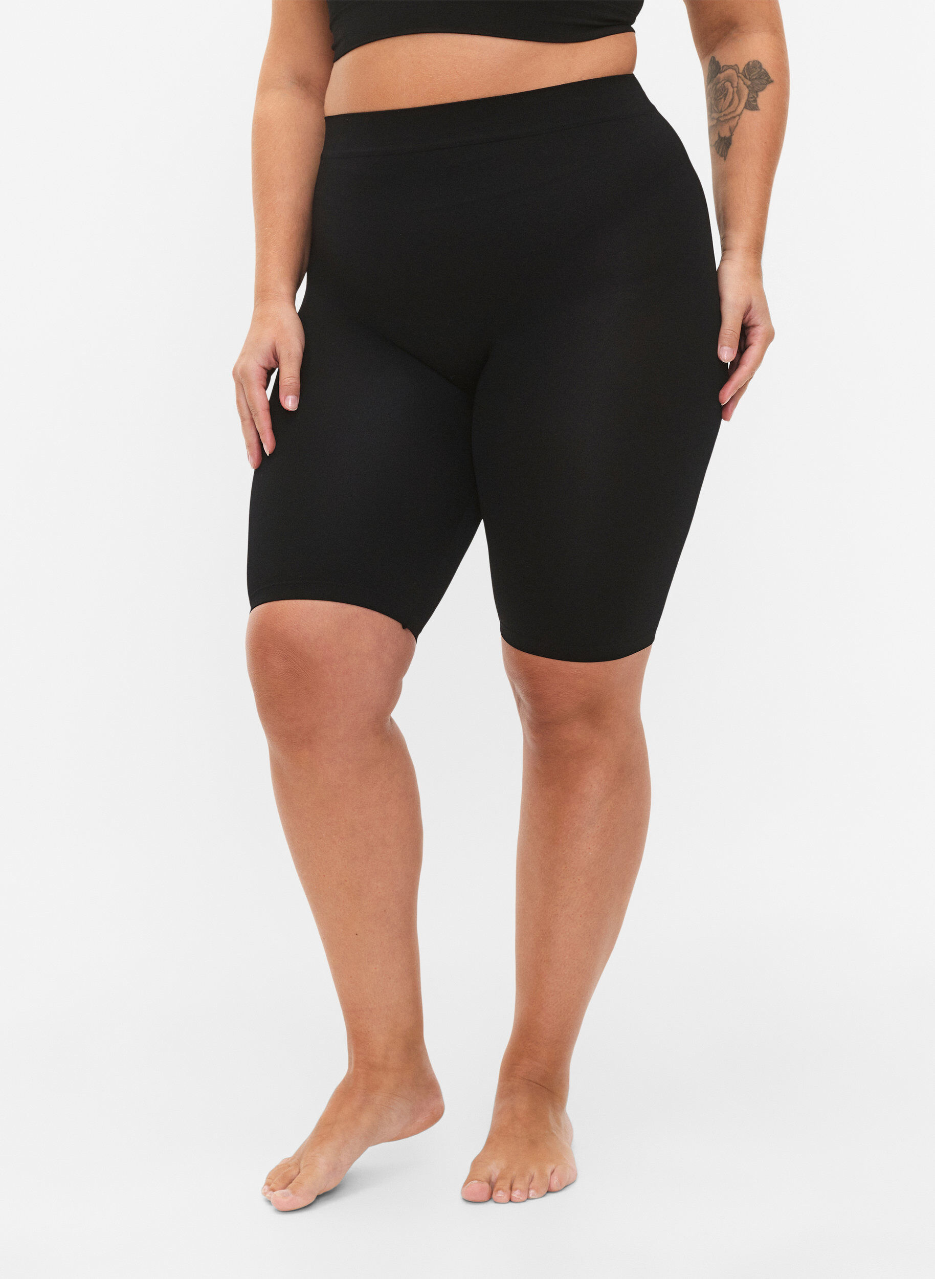 Zizzi 2-pack s&oslash;ml&oslash;s basic shorts, Black, Model image number 0