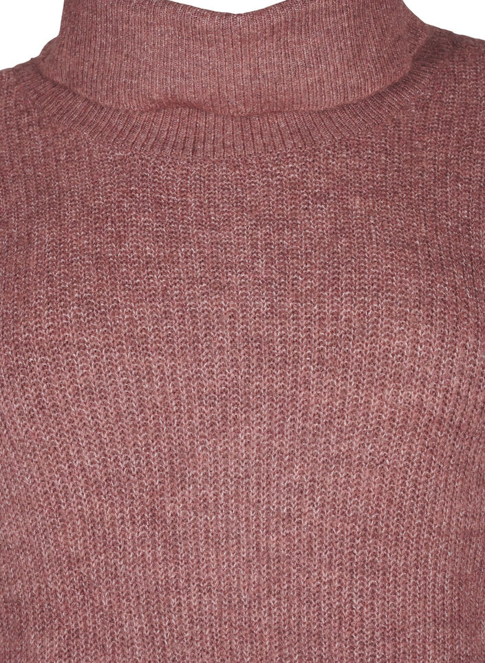 FLASH - Strikket kjole med høy hals, Rosa, Packshot image number 2