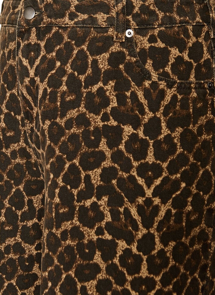Leopardm&oslash;nstret denim Bermudashorts, Brun, Packshot image number 2
