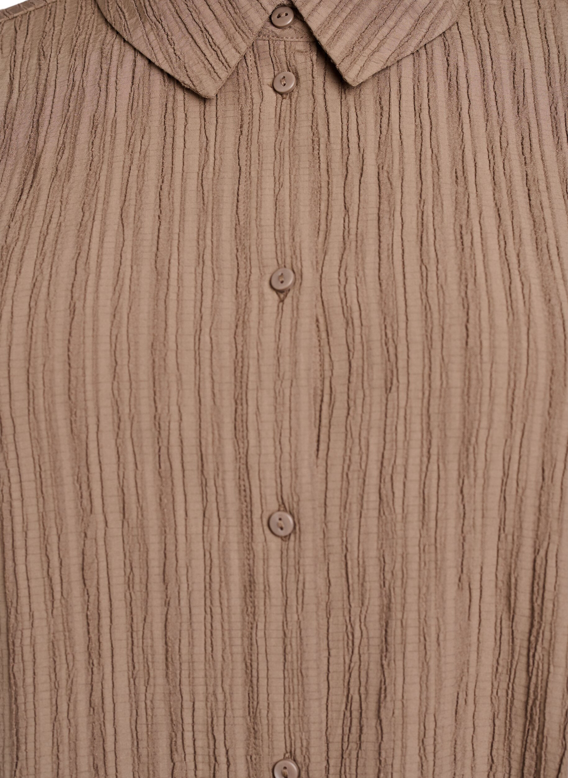 Zizzi FLASH - Skjorte med tekstur, Brun, Packshot image number 2