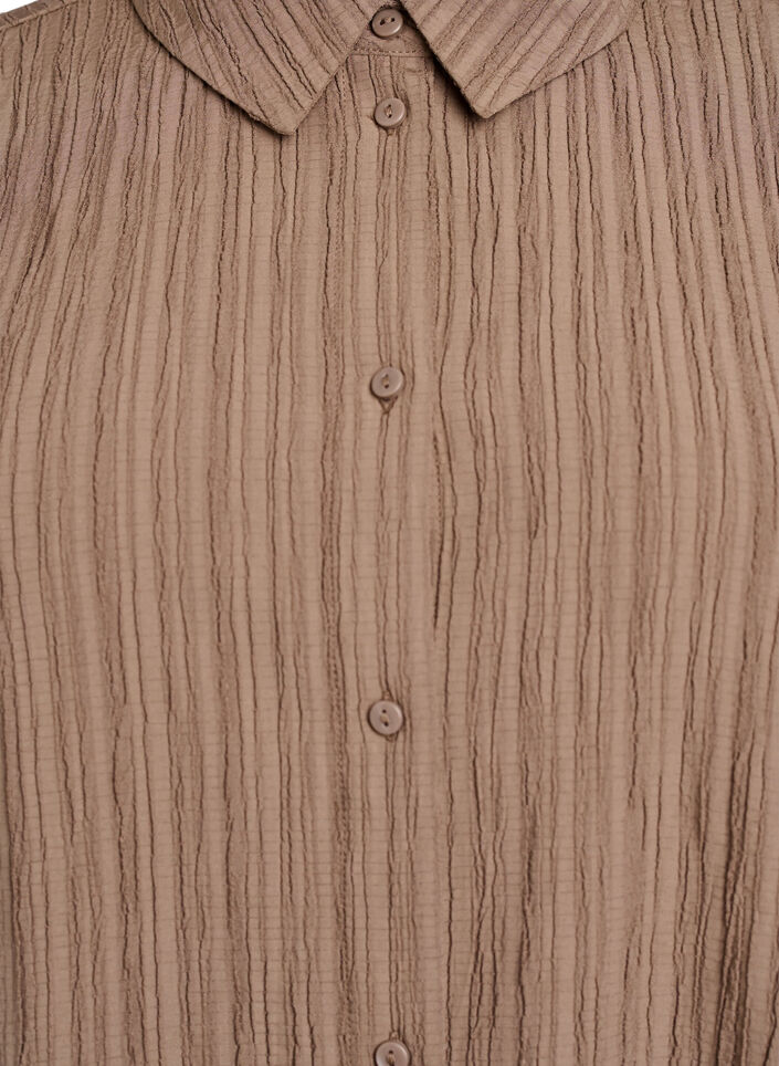 FLASH - Skjorte med tekstur, Brun, Packshot image number 2