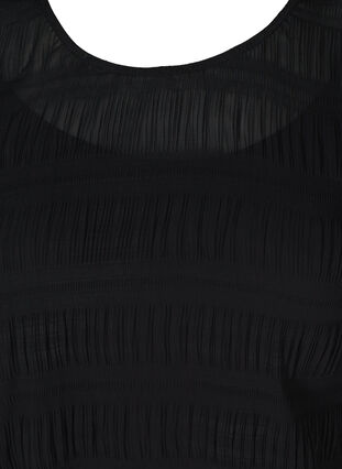Strukturert tunika med puffermer, Black, Packshot image number 2