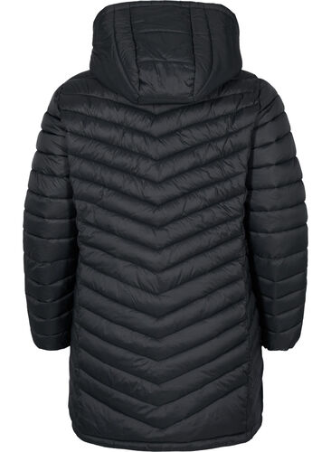 Lettvektsjakke med avtagbar hette og lommer, Black, Packshot image number 1