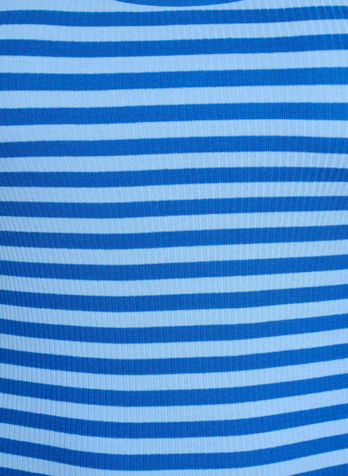 Stripete ribbestrikket singlet, Bl&aring;, Packshot image number 2