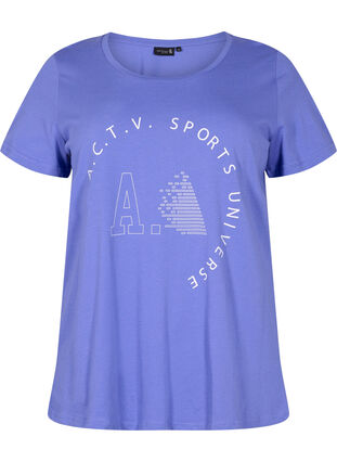 Trenings-t-skjorte med trykk, Very Peri A.C.T.V, Packshot image number 0