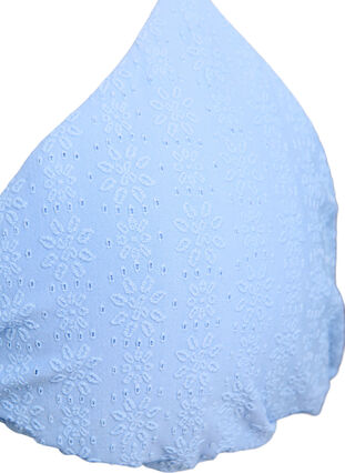 Zizzi Trekant bikinitopp med et teksturert mønster, Blå, Packshot image number 2