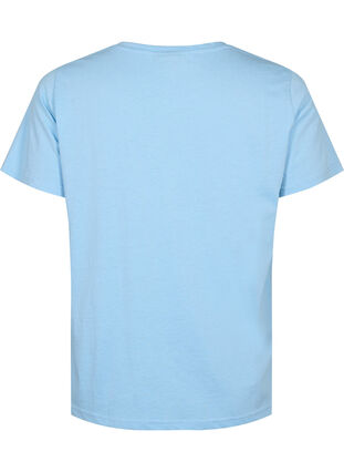 Kortermet T-skjorte med V-hals, Placid Blue, Packshot image number 1