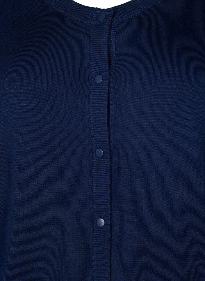 Strikket cardigan i viskose med knapper, Navy Blazer, Packshot image number 2
