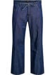 Vide jeans med knytebelte og høy midje, Blå, Packshot image number 0