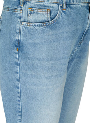 Cropped mom fit Mille jeans med en løs passform, Light blue denim, Packshot image number 2