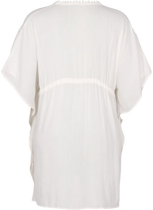 Zizzi Strandponcho med knytebelte, Hvit, Packshot image number 1