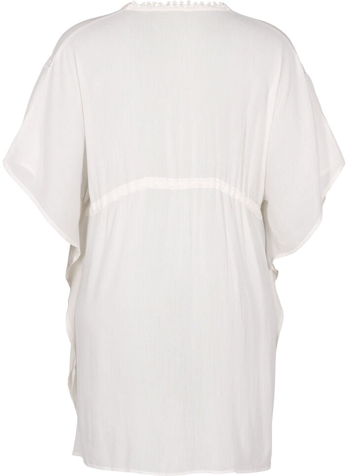 Strandponcho med knytebelte, Hvit, Packshot image number 1