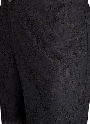 Zizzi Høytlivsbukser med blonder, Svart, Packshot image number 2