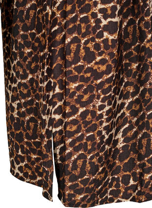 Zizzi Skjortekjole med knytebelte og lange ermer, Brun, Packshot image number 3