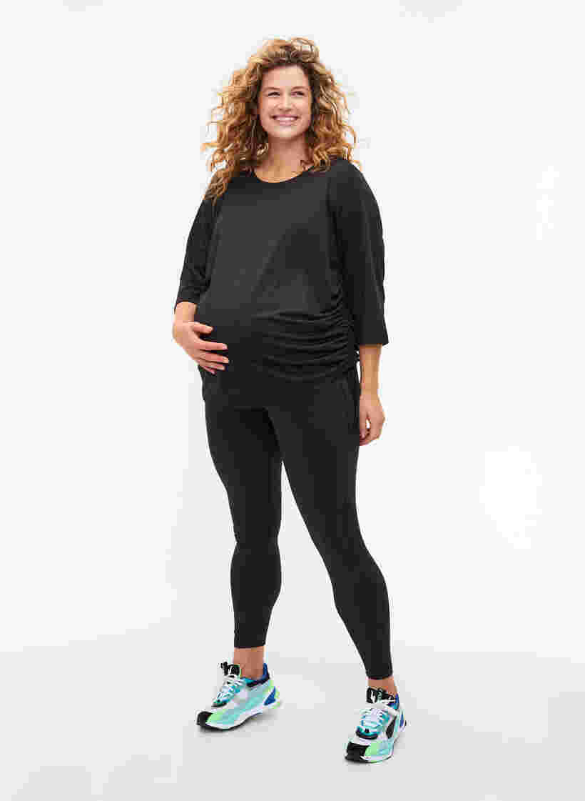 Treningsgenser til gravide med 3/4-ermer, Black, Model image number 3