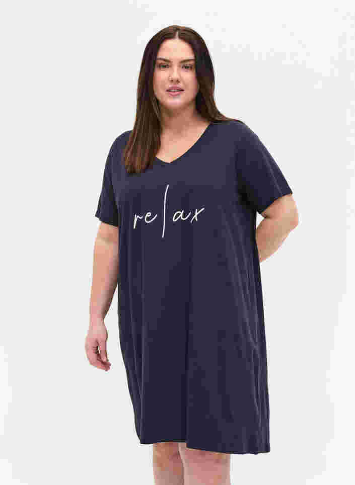 Kortermet nattkjole i bomull, Night Sky RELAX, Model