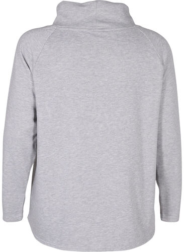Hettegenser med høy krage, Light Grey Melange, Packshot image number 1
