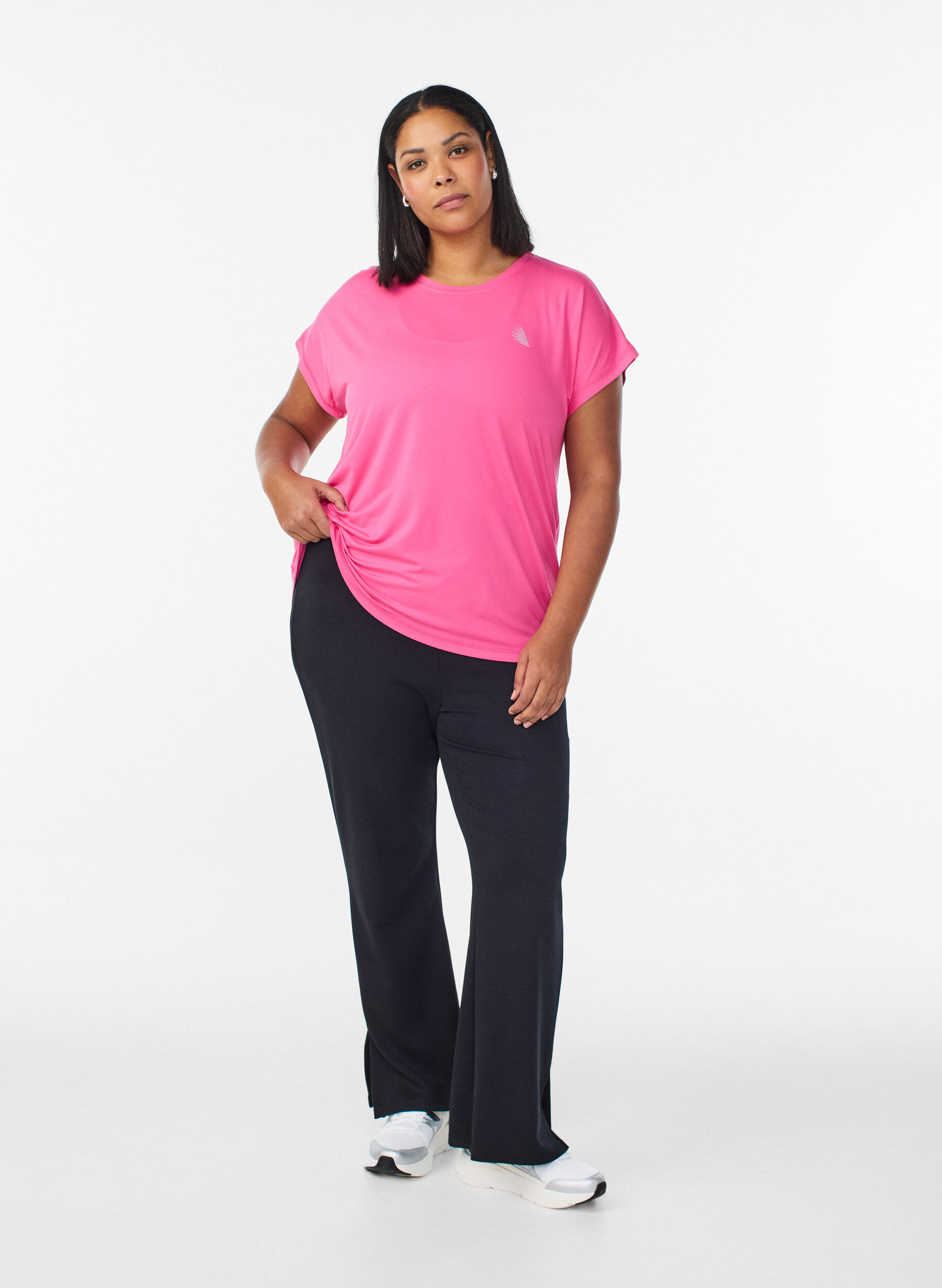 ZizziEnsfarget trenings-T-skjorte, Rosa, Model image number 1