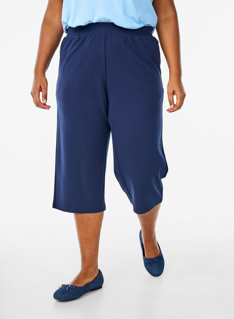 FLASH - Høytlivs knickers med løs passform, Blå, Model image number 2