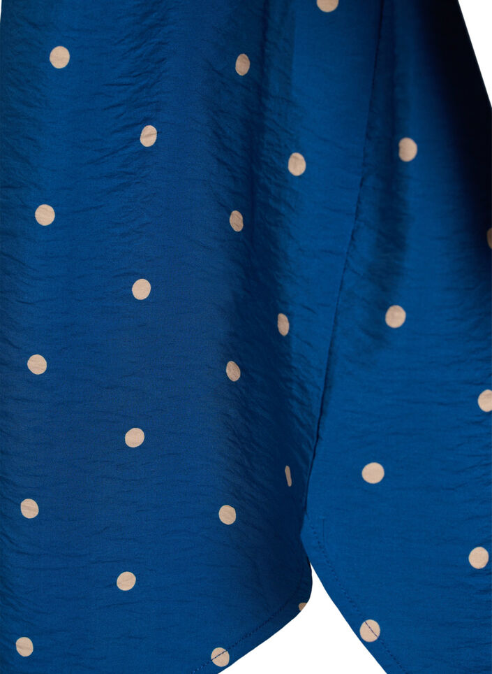 Kort kjole med krage og brystlomme, Bl&aring;, Packshot image number 3
