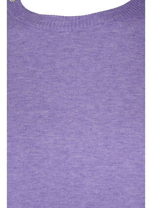 Strikkegenser med ballongermer og ribbet mønster, Paisley Purple Mel, Packshot image number 2