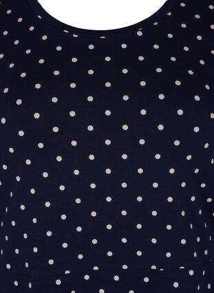 Prikkete bomullskjole med korte ermer, Night Sky Dot, Packshot image number 2