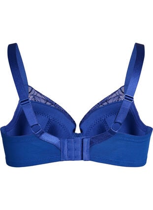 Zizzi BH med polstrede skåler og brodert mesh, Blå, Packshot image number 1