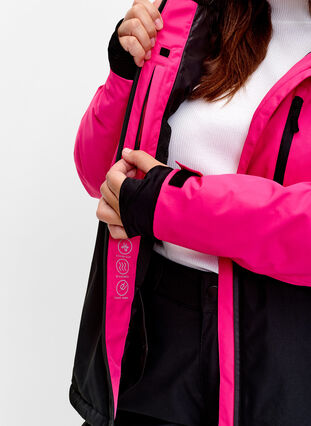 Zizzi Tofarget skijakke med hette, Fuchsia Purple Comb, Model image number 2