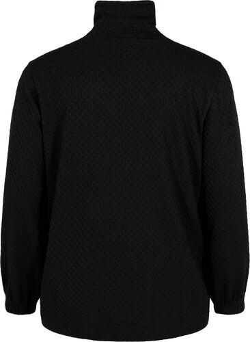Genser med høy hals og justerbar strikk, Black, Packshot image number 1