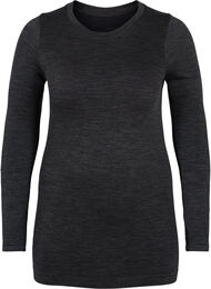 Melert sømløs undertrøye, Dark Grey Melange