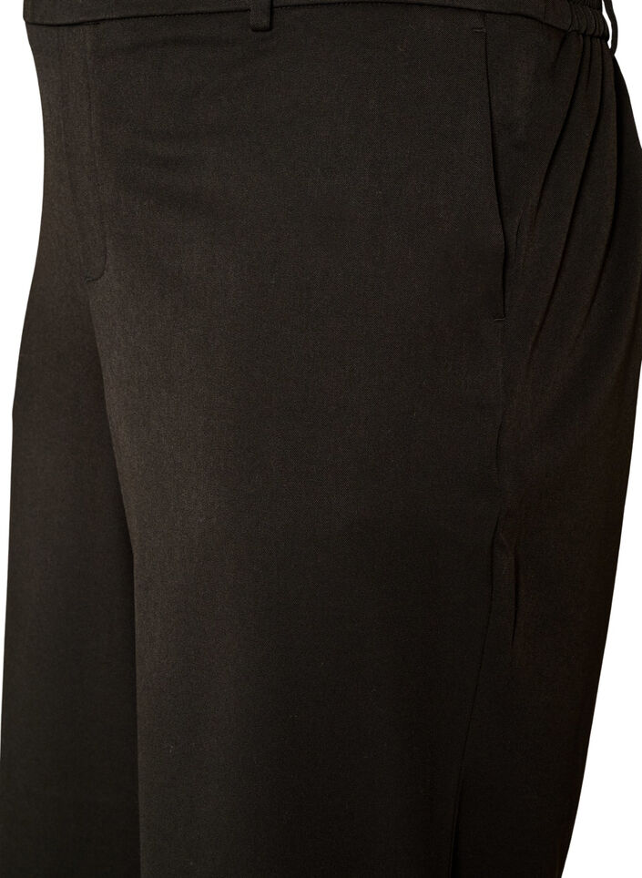 Dressbukse med h&oslash;y midje og straight fit, Svart, Packshot image number 2