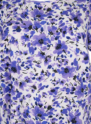 Kjole med trykk og korte ermer, Purple Small Flower, Packshot image number 2