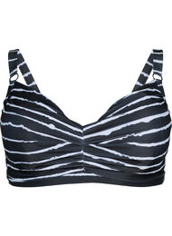 Bikini-BH med trykk og bøyle, Black White Stripe, Packshot