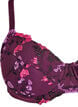 Polstret BH med blomsterbroderi, Lilla, Packshot image number 2