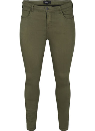 Super slim Amy jeans med høyt liv, Forest Ngt, Packshot image number 0
