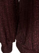 Bluse med vertikal struktur og glittertr&aring;d, Brun, Packshot image number 3
