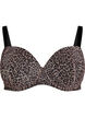 Formstøpt BH med leopardmønstret mesh, Brun, Packshot image number 0