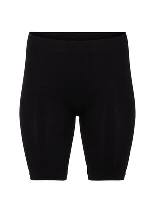 Zizzi Sømløse sykkelshorts, Black, Packshot image number 0