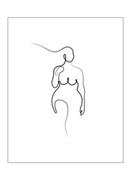Plakat med Plakat med kvinnesilhuett, Poster 1 Woman Whi