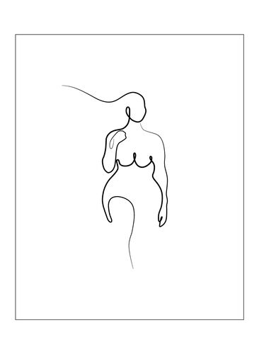 Plakat med Plakat med kvinnesilhuett, Poster 1 Woman Whi, Packshot image number 0