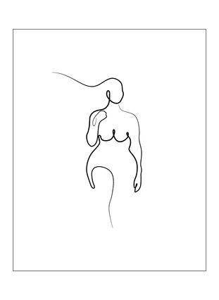 Plakat med Plakat med kvinnesilhuett, Poster 1 Woman Whi, Packshot image number 0