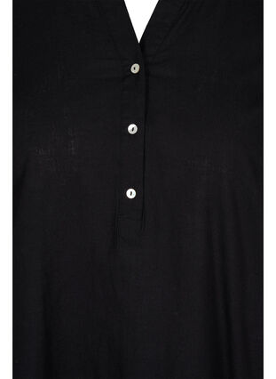 Lang skjortekjole med korte ermer, Black, Packshot image number 2