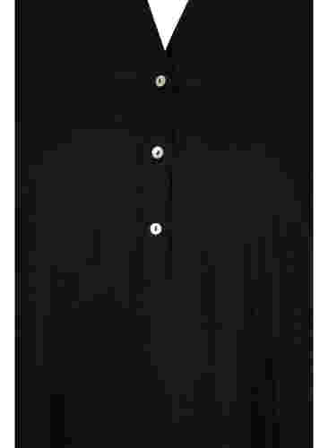 Lang skjortekjole med korte ermer, Black, Packshot image number 2