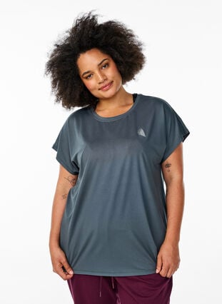 Zizzi Ensfarget trenings-T-skjorte, Urban Chic, Model image number 0